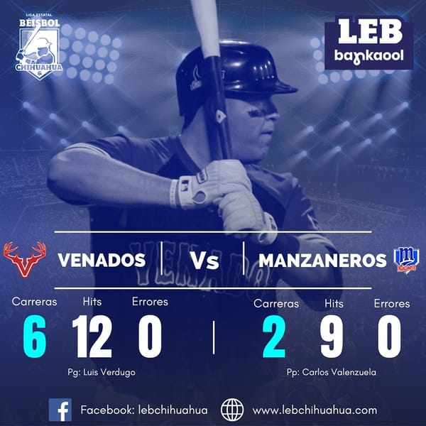 Venados gana serie a Manzaneros