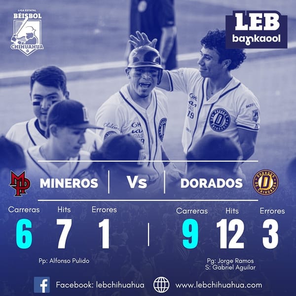 Dorados vence 9-6 a Mineros