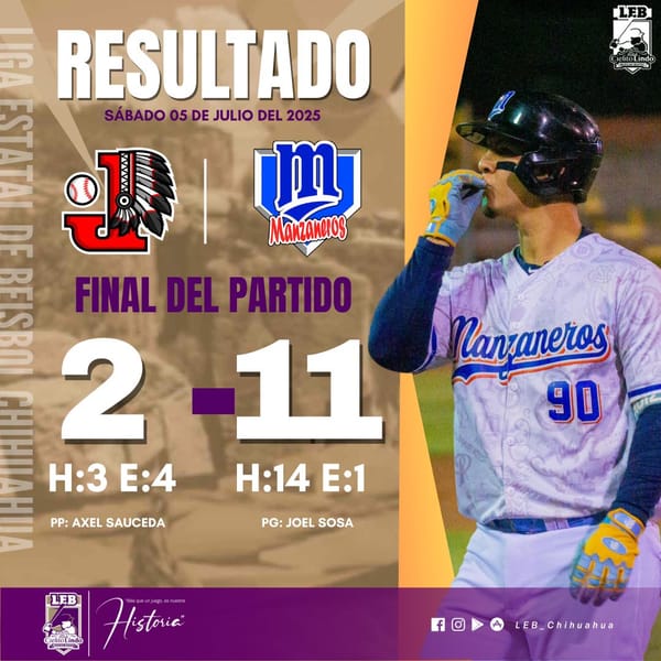 De nuevo derrotan Manzaneros a Indios