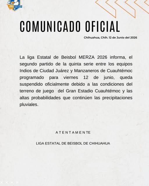 Impide la lluvia juego Indios-Manzaneros